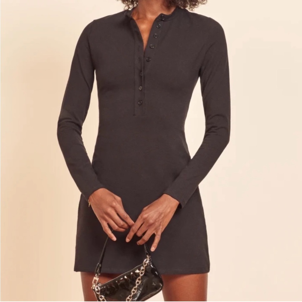 Reformation Jeans Black Henley Tam Dress Size XS